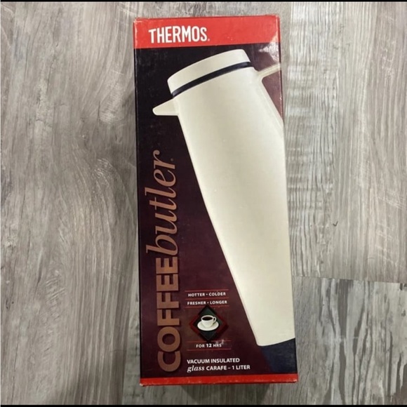 Vintage Thermos Coffee Butler Carafe Insulated 1 Liter Capacity (1013/50) White - Picture 10 of 11